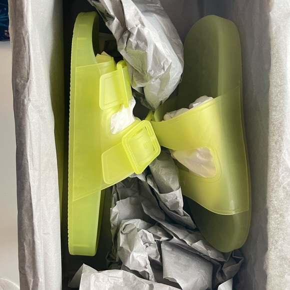 BALENCIAGA MALLORCA SANDAL TRANSPARENT PLASTIC BUCKLE SLIDE SANDALS SIZE 8B/38EU - Picture 2 of 7